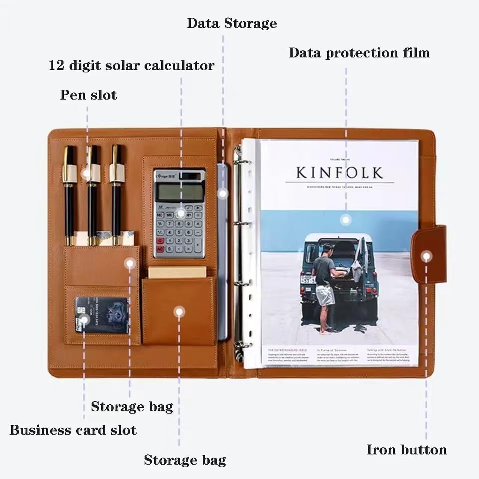 Leather Work Folder - Valigetta in pelle A4Pu dotata di