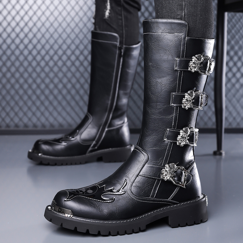 Leatherwork Boots - Nuovi Stivali Alti in Pelle da