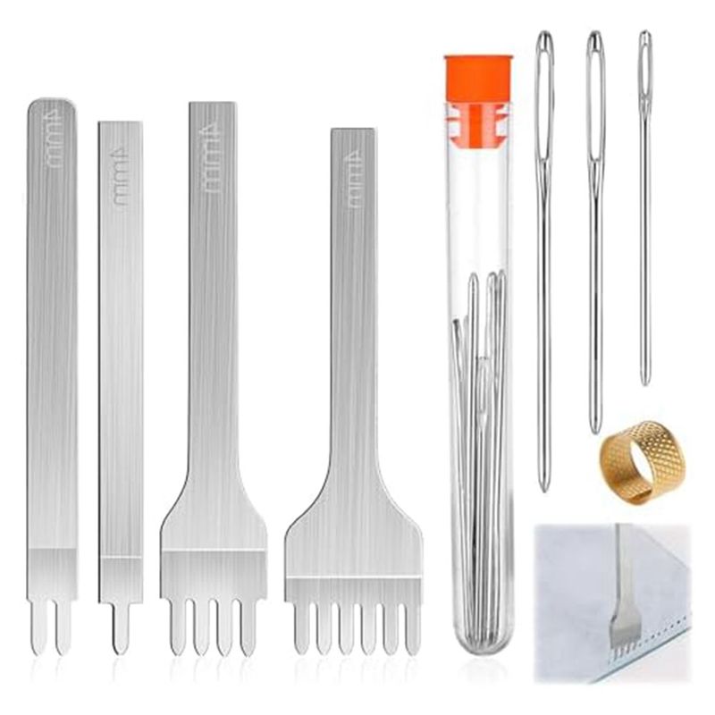 Leatherwork Beginner Tools - ABHI-14 Pezzi di Utensili per Lavorazione