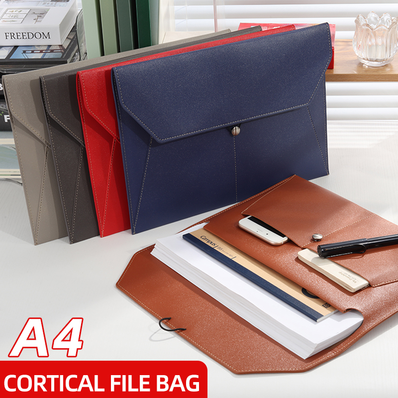 Leather Work Folder - Borsa per documenti in pelle da