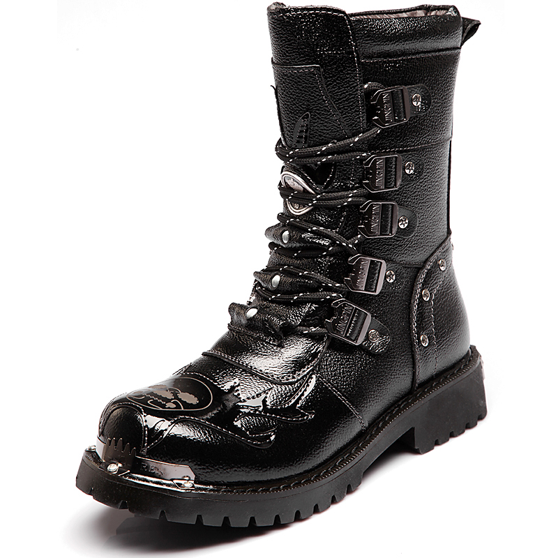 Leatherwork Rivets - Stivali da combattimento da uomo Nuovo