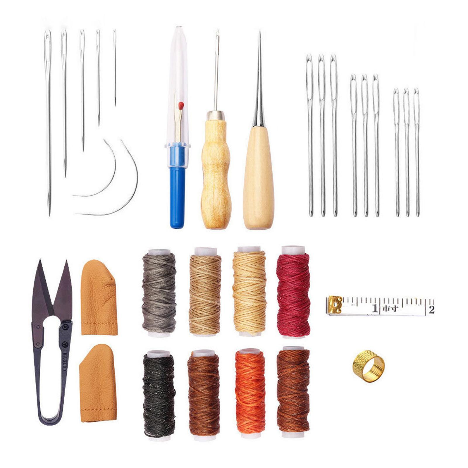 Leatherwork Beginner Tools - Kit di 32 Utensili per Lavorazione