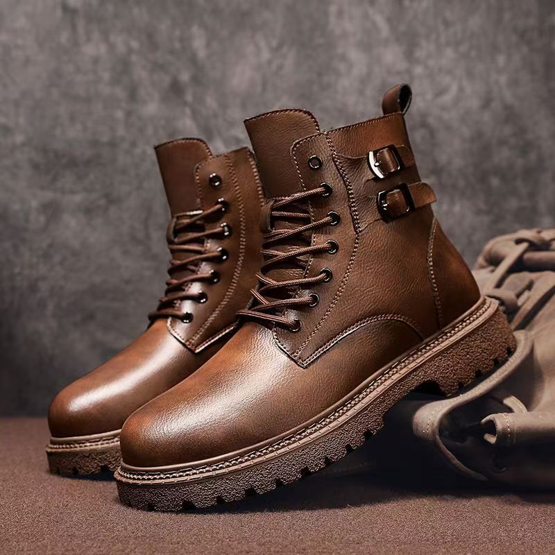 Leatherwork Boots - Stivali alti da uomo autunno inverno