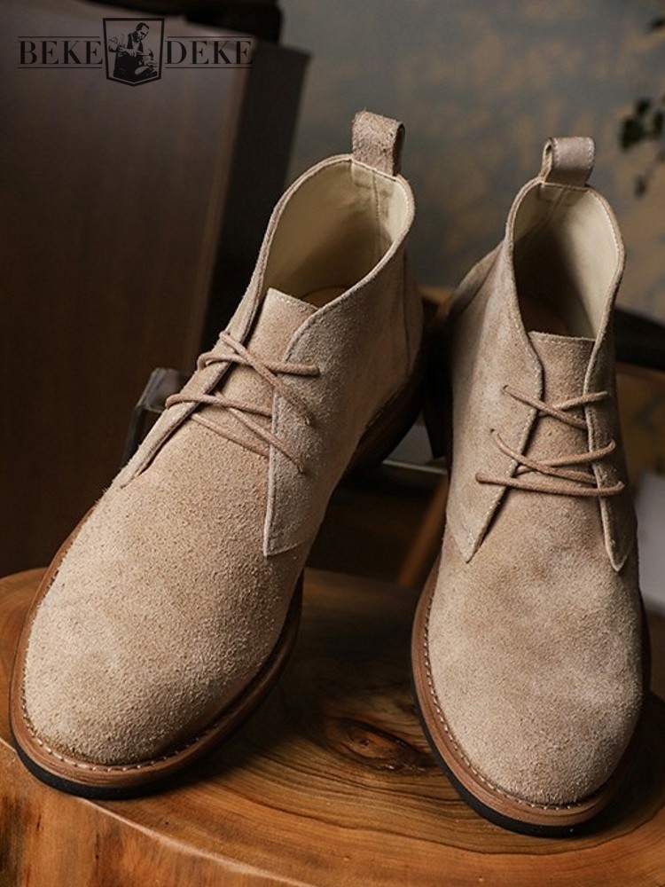 Leatherwork Boots - Moda versatile maschile stringata color block