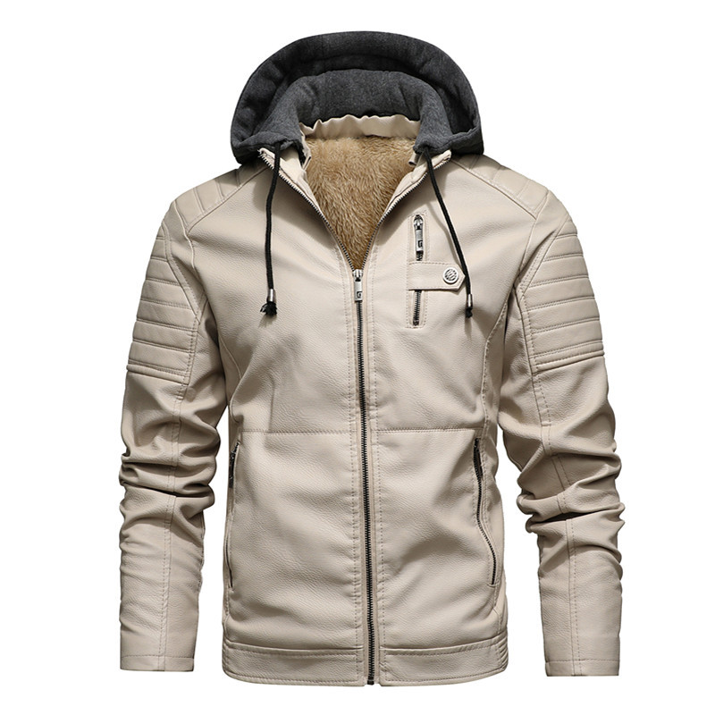 Giacca con Cappuccio da Uomo,  - Leather Work Jacket With Hood recensione e prezzo