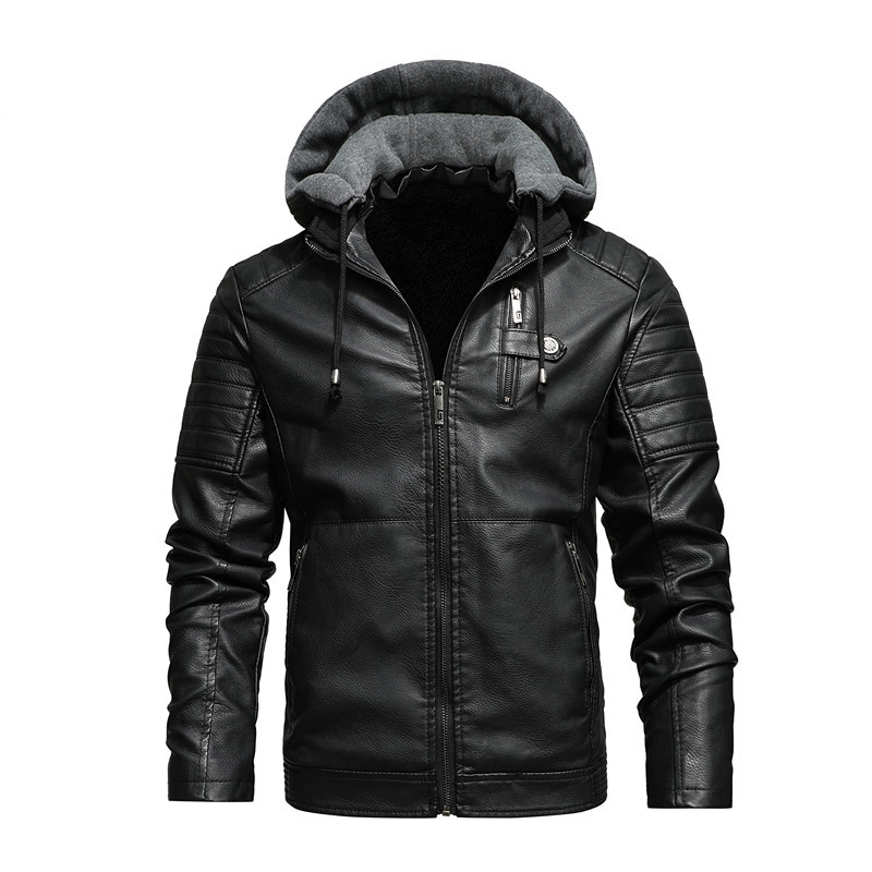 Giacca con Cappuccio da Uomo,  - Leather Work Jacket With Hood recensione e prezzo