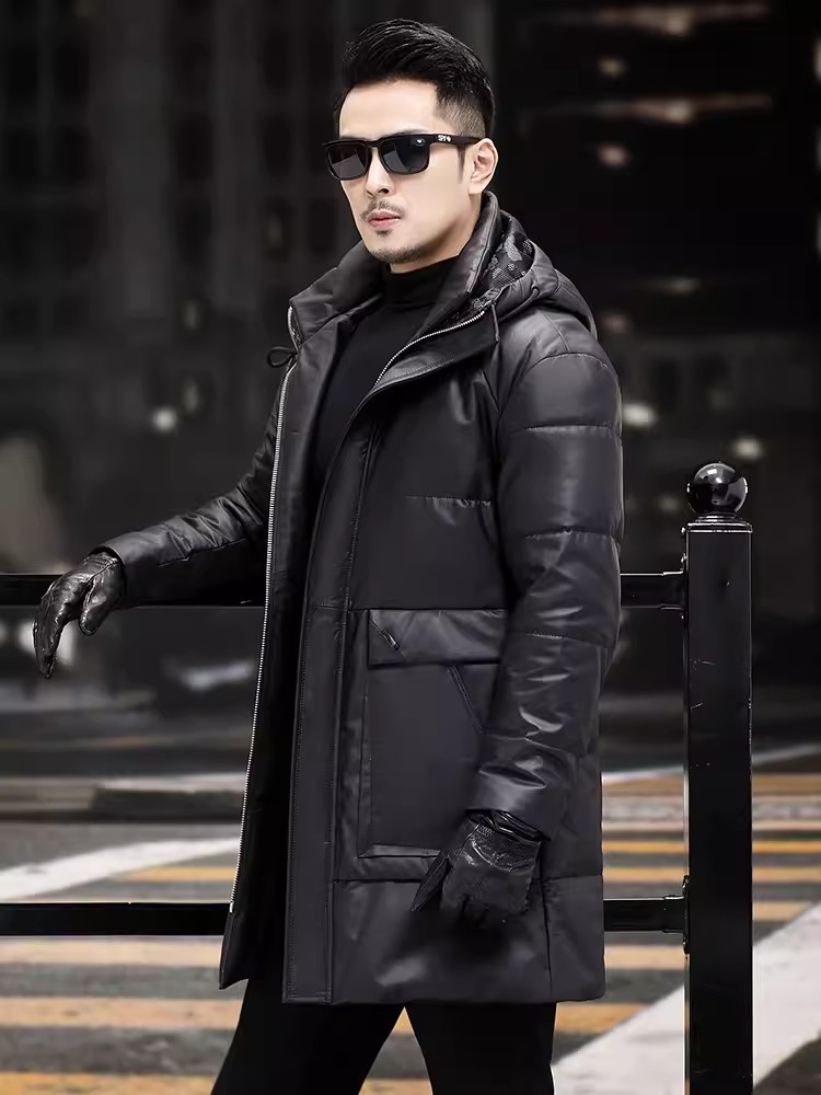 Cappotto invernale da uomo in  - Leather Work Jacket With Hood recensione e prezzo