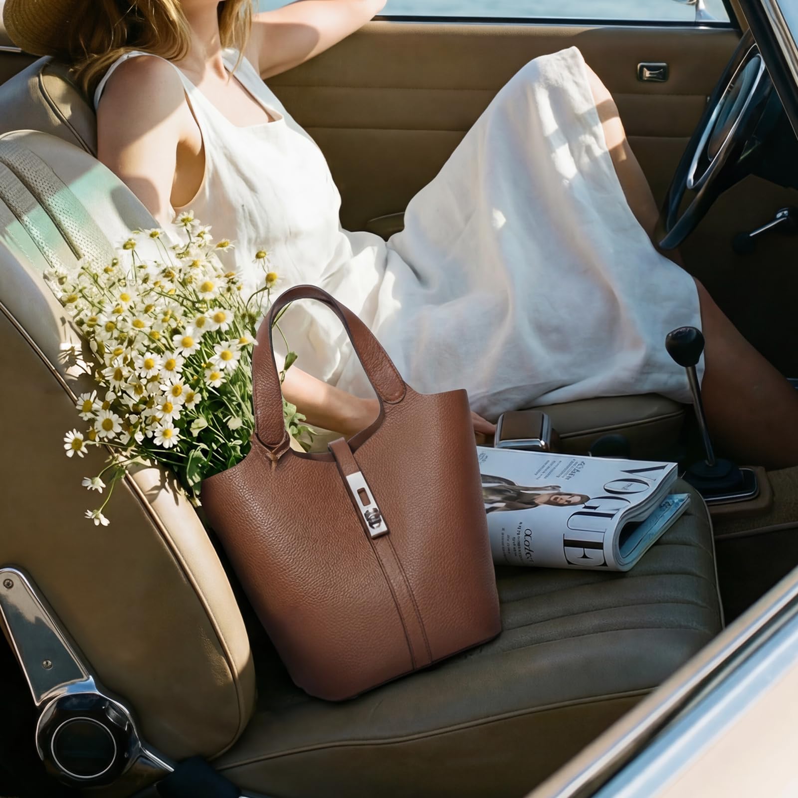 Borsa a secchiello per donna,  - Leather Workshop recensione e prezzo