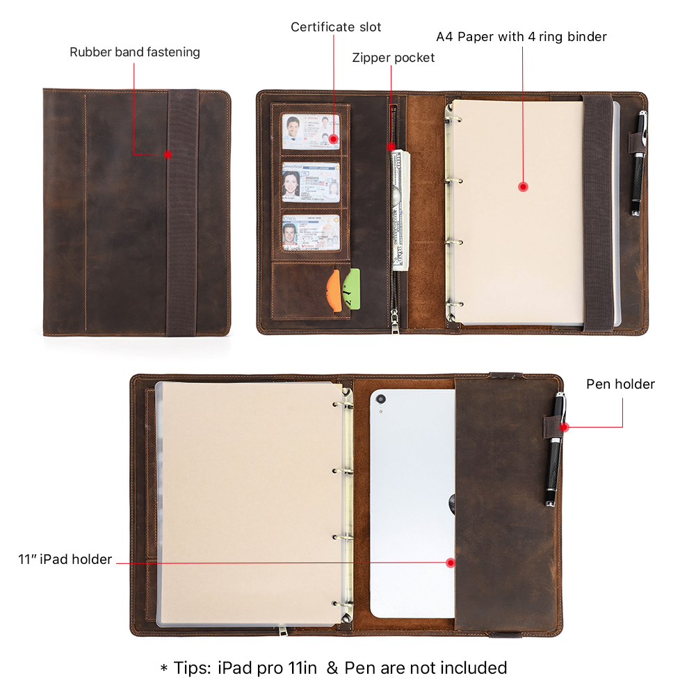 Portafoglio di lusso con coper - Leather Work Folder recensione e prezzo